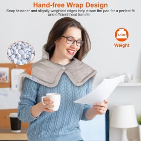 22.4x16.3in Large Weighted Heating Pad for Neck and Shoulders Electric Fast Heating Mat Neck Wrap Cushion Pain Relief with 6 Temperature Settings
