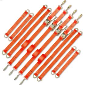 VEVOR Ratchet Tie Down Straps, 2'' x 15.6' Heavy Duty Ratchet Straps with Snap Hooks, 4000 lbs Working Load (Color: orange)